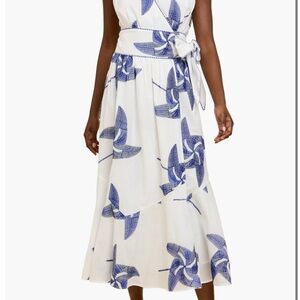 Chic Blue and White Patterned Maxi Dress